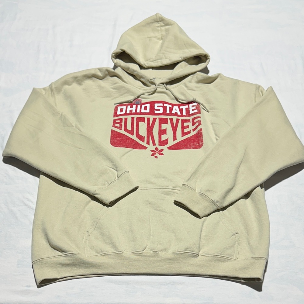 NWOT Men’s Ohio State Authentic Apparel Buckeyes Beige Hoodie Size XL